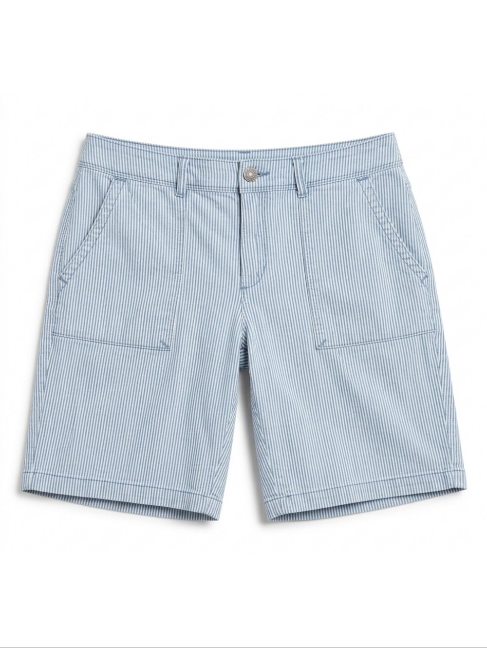 Tommy Bahama Striped Denim Bermuda Shorts Cotton Casual Preppy Blue White Size 6